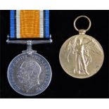 First World War pair, Victory and War medal, (8010 PTE. J. BUTTERY THE QUEENS' R) (2)