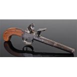 George III flintlock pistol, circa 1820, maker Lambert, the turnoff cannon barrel with box lock