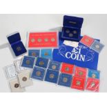 Proof £1 coins, to include Isle of Man, Pobjoy, 1983 four coin set, Pobjoy three coin set, etc, (