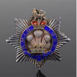 Silver and Enamel Masonic Badge, bearing inscription RMIG 1927, with lion and crown surmount and