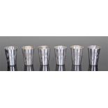 B.K.S. Gefron Naval interest, a set of six silver plated shot glasses. with an engraved flag above