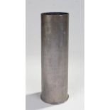 First World War shell casing, engraved to the front "One of the shells fired at Tortona Italy on the