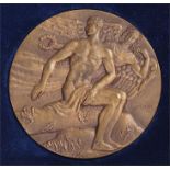 Bronze medallion by Muller, Ministere De L'education Nationale Et De La Culture, cased