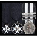 St John medal group of three, to include the Order of St John, Service medal of the Order of St John