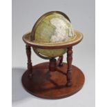 Mid 19th Century terrestrial globe, circa 1840, by Newton & Son, 66 Chancery Lane, London, Newtons