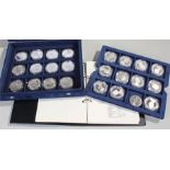 Nelson and Trafalgar silver proof coin set, twenty-three silver £5 coins in capsules and a loose £