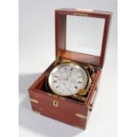 John Bruce & Sons marine chronometer, the 4" silvered dial signed John Bruce & Sons, makers to The