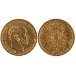 German States, Prussia , Kaiser Wilhelm, gold 20 marks 1872, Berlin