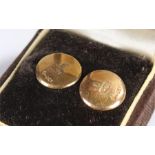 Pair of 10 carat gold studs, of circular form, total weight 1.6 grams