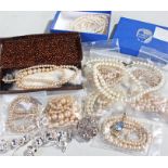 Mixed jewellery, to include pearl necklaces, pendant, brooch and bracelet, (qty)