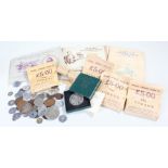 Coins and tokens, to include National Transport 10p tokens, Crowns, etc, together with some