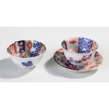 Japanese miniature Fukagawa porcelain bowl, together with another bowl and a cabinet plate, each