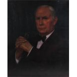 Mary Langdon Edis (1881-1976) portrait of a gentleman, signed oil on canvas, 56cm x 79cm