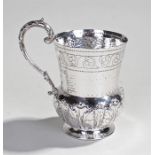 Victorian silver cup, London 1900, maker TB WB HH, in the form of a thistle, with scroll border
