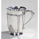 George V silver jug, Sheffield 1911, maker Cooper Brothers & Sons, the tapering body with short