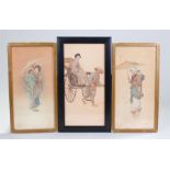 Takashi Nakayama (Japanese 1893-1978) Three watercolour studies, a lady and her baby, a similar