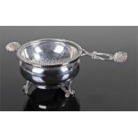 George VI silver tea strainer, Birmingham 1936, maker Harrison & Hipwood, the pierced strainer