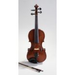 20th Century John Beard violin, labelled "John Beard, Ealing 1964, London". The length of the back