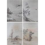 Ching Chin Yee, The Four seasons, 1941, watercolour on silk, 28cm x 41cm, (4)