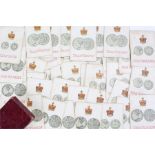 Unusual Victorian money card game, the cards each with a crown above coins, the cards titled with