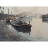 Alfred Heaton Cooper (1864-1929) Barges, signed watercolour, 37cm x 27cm