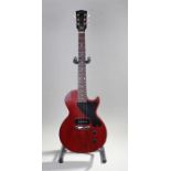 Gibson Les Paul Junior, cherry red with thin nitrocellulose lacquer finish along with Gibson Case