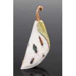 Fine Taisho period Japanese shibayama fruit, with eleven insects set with mother of pearl,