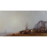 George Washington Nicholson (1832-1912) Coastal fishing scene, signed oil on canvas, 90cm x 49cm