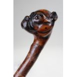 Impressive Victorian, dog head, page turner, of very large proportions, the carved dog head with
