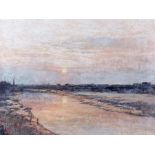 Cavendish Morton (1911-2015) Dusk over a river, signed and dated 79 oil on board, 60cm x 45cm (