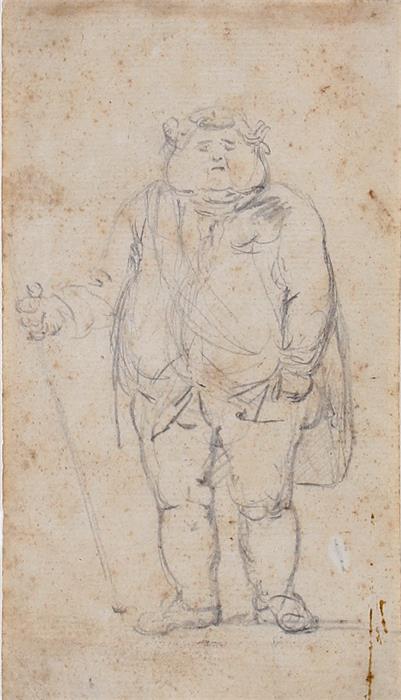 After Henry William Bunbury 1750 - 1811 pencil drawing of a well proportioned gentleman. including