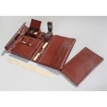 Victorian leather traveling writing case, Maker William Mansfield, 90 Grafton St, Dublin, the