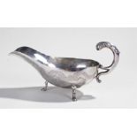 Early 20th Century Chinese export silver gravy boat, maker possible Wing Nam, with engraved dragon