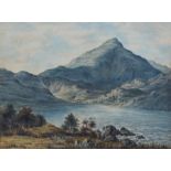 19th Century British school, Llyn Gwynant, unsigned watercolour, 28cm x 22cm