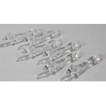 Set of six glass dog knife rests, (6)