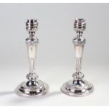 Silver plated candlesticks.