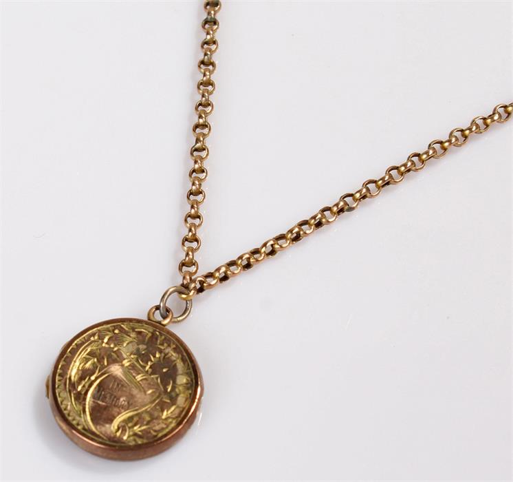 9 carat gold chain, 3.7 grams, together with a locket