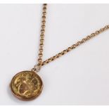 9 carat gold chain, 3.7 grams, together with a locket