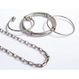 Silver jewellery, to include three bracelets and a chain, 2.9oz