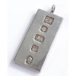 Silver ingot pendant