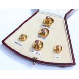 9 carat gold studs, cased, 4.4 grams