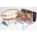 Coins, various denominations, together with a selection of costume jewellery, (qty)