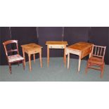 Country furniture, to include a Pembroke table, two side tables and two chairs, (6)
