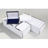 Two boxes containing 20 empty jewellery boxes by Felicity Bevan