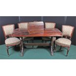 Furniture, to include a trestle table, four chairs and a sewing machine, (6)