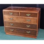 Mahogany chest of drawers, the rectangular top above two short and three long drawers