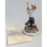 Capodimonte porcelain figure, Fisherman, by Tosca, 33cm high