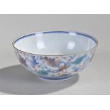Japanese Bowl, blue and gold floral decoration