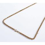 9 carat gold chain, of rope design, 9.1 grams