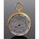 Adie & Wedderburn pocket barometer, the signed silvered dial Adie & Wedderburn, with a compass to